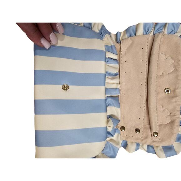 Stoney Clover Lane Personalized ALISA Ruffle Jewelry Roll Blue Strip - Picture 8 of 8